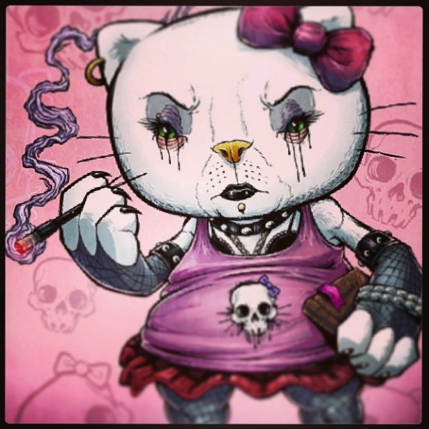  Goth  hello  kitty  illustration I created last year 