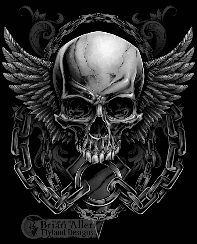  Skull  T Shirt Design  for MMA Apparel Brand Flyland 