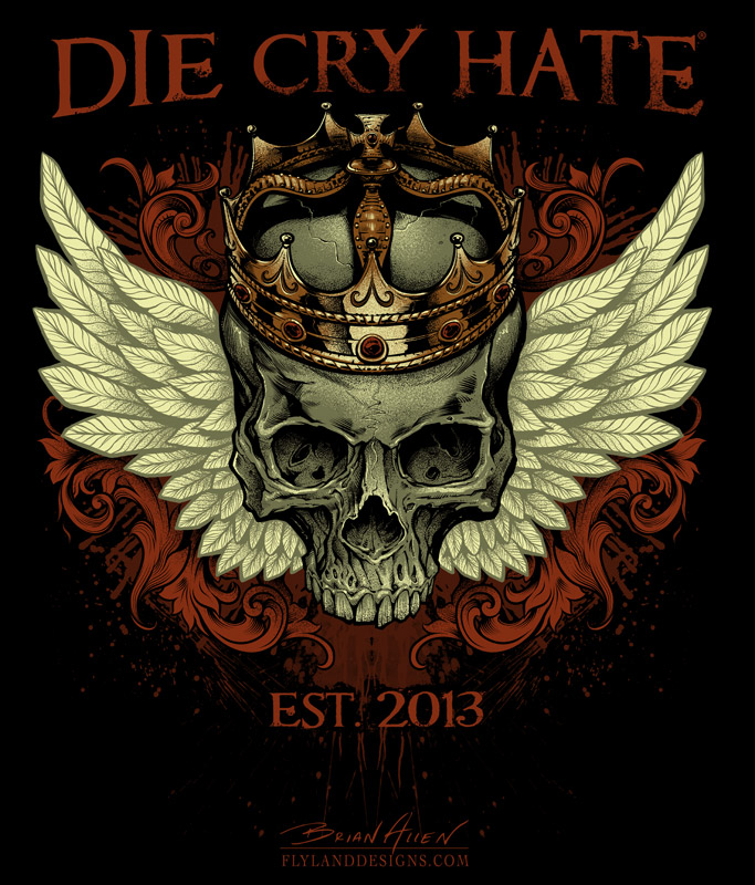 Die Cry Hate Grunge T-Shirt Design - Flyland Designs, Freelance ...