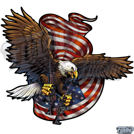 Eagle with Guns Vinyl Decal - Flyland Designs, Freelance Illustration ...