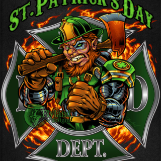 Fire Fighter Leprechaun Cyborg St Patrick S Day T Shirt Flyland Designs Freelance Illustration And Graphic Design By Brian Allen