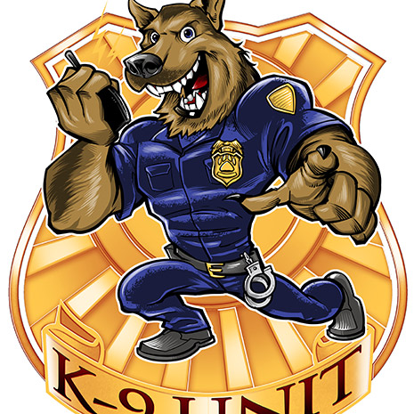 German Shepherd Cop Illustration - Flyland Designs, Freelance