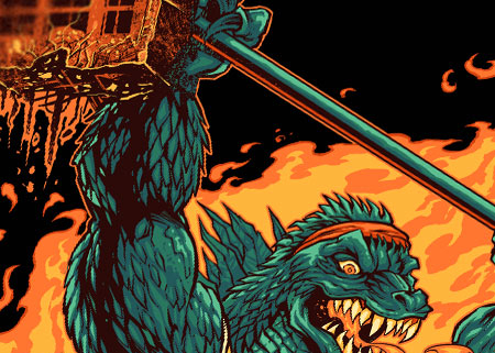 Godzilla Weight Lifter - Flyland Designs, Freelance Illustration and ...