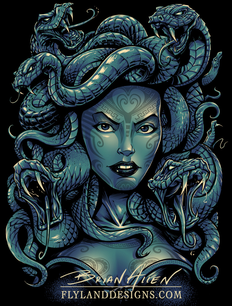 Medusa T-shirt Design - Flyland Designs, Freelance Illustration And 